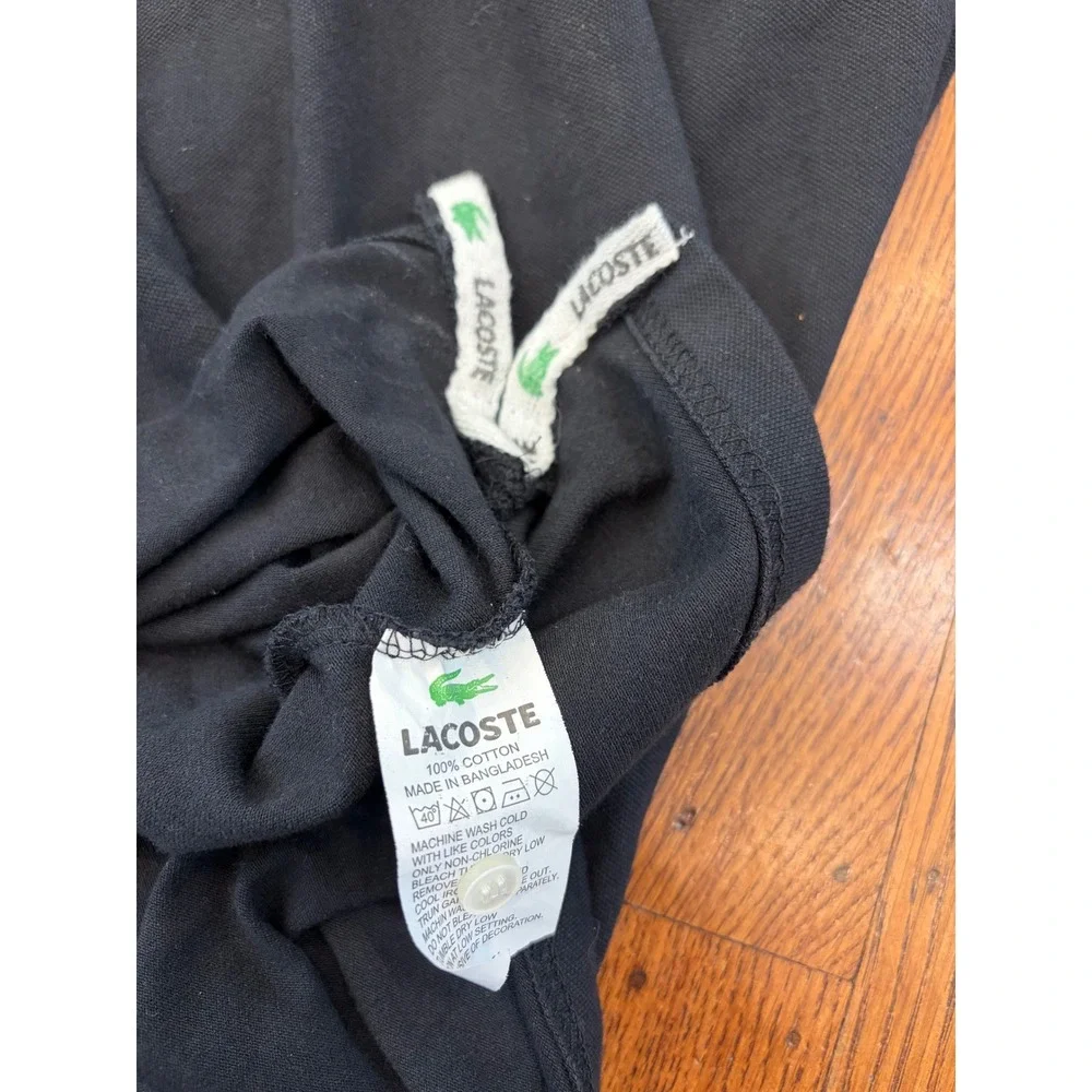 Lacoste Girls XL Black Cotton Pique Polo Dress NWT Preppy Tenniscore